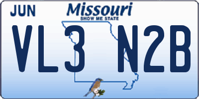MO license plate VL3N2B