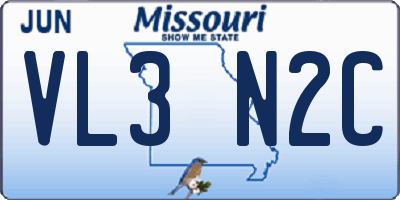 MO license plate VL3N2C