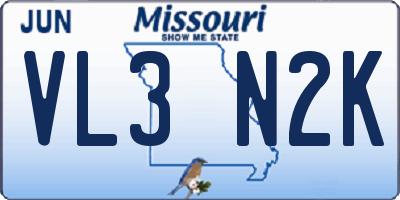 MO license plate VL3N2K