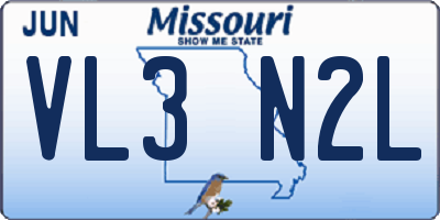 MO license plate VL3N2L