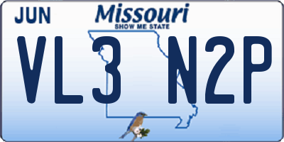 MO license plate VL3N2P
