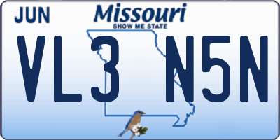 MO license plate VL3N5N
