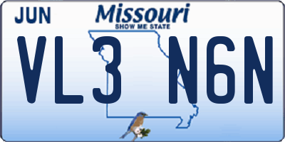 MO license plate VL3N6N