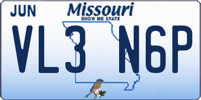 MO license plate VL3N6P