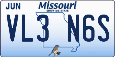 MO license plate VL3N6S