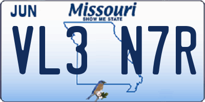 MO license plate VL3N7R