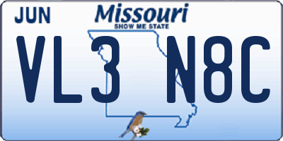 MO license plate VL3N8C