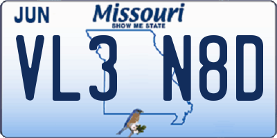 MO license plate VL3N8D