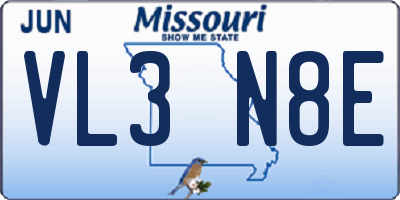 MO license plate VL3N8E