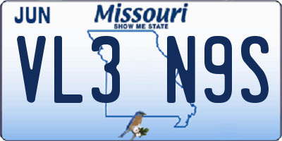 MO license plate VL3N9S