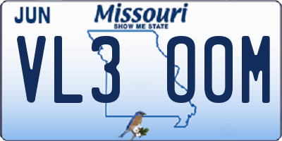 MO license plate VL3O0M