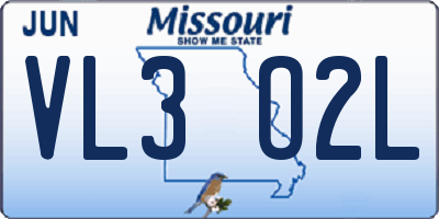 MO license plate VL3O2L