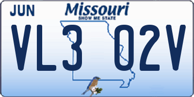 MO license plate VL3O2V