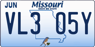 MO license plate VL3O5Y