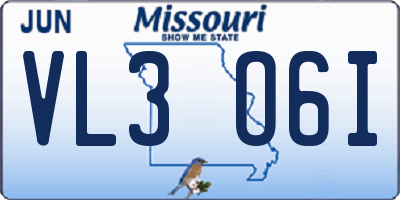 MO license plate VL3O6I