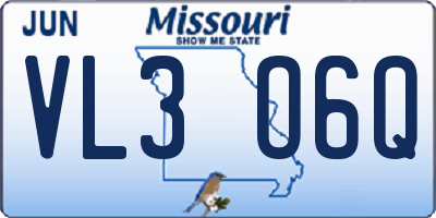 MO license plate VL3O6Q