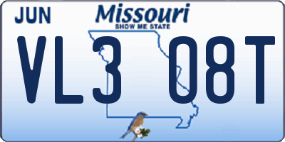 MO license plate VL3O8T