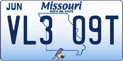 MO license plate VL3O9T