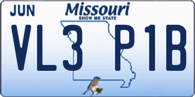 MO license plate VL3P1B