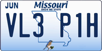 MO license plate VL3P1H