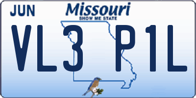 MO license plate VL3P1L