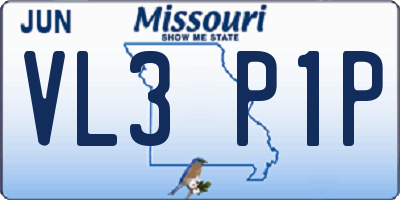 MO license plate VL3P1P