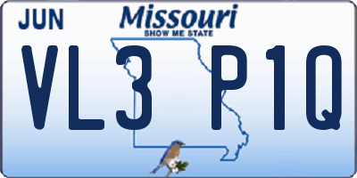 MO license plate VL3P1Q