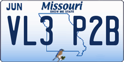MO license plate VL3P2B
