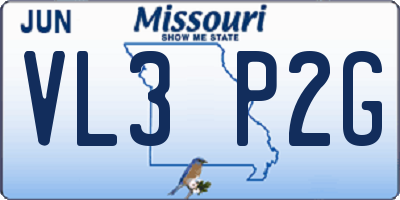 MO license plate VL3P2G