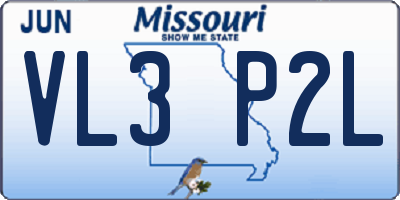 MO license plate VL3P2L
