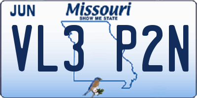 MO license plate VL3P2N