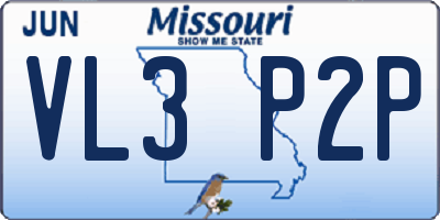 MO license plate VL3P2P