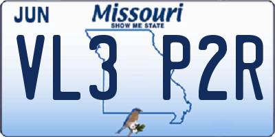 MO license plate VL3P2R