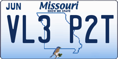 MO license plate VL3P2T