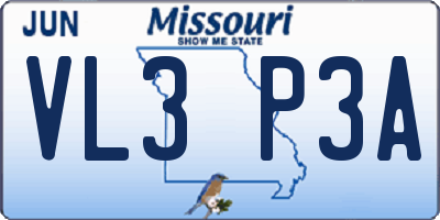 MO license plate VL3P3A