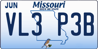 MO license plate VL3P3B