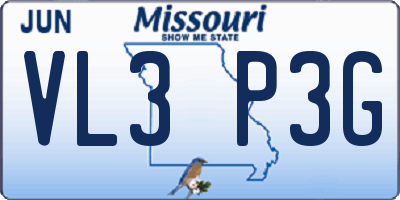 MO license plate VL3P3G