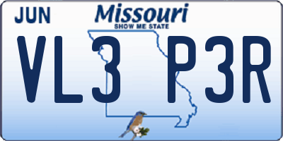 MO license plate VL3P3R