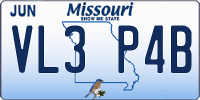 MO license plate VL3P4B