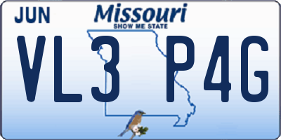 MO license plate VL3P4G