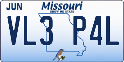 MO license plate VL3P4L