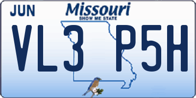 MO license plate VL3P5H