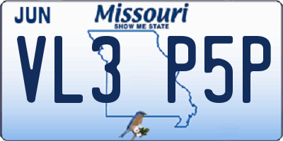 MO license plate VL3P5P