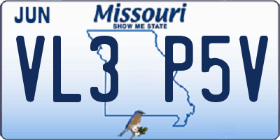 MO license plate VL3P5V