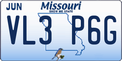 MO license plate VL3P6G