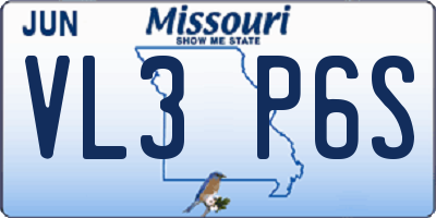 MO license plate VL3P6S