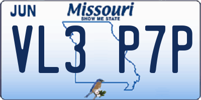 MO license plate VL3P7P
