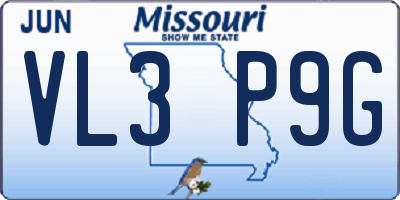 MO license plate VL3P9G