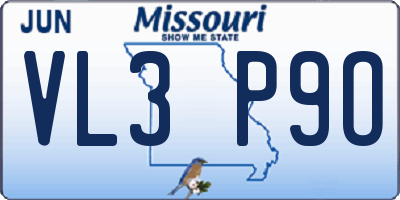 MO license plate VL3P9O