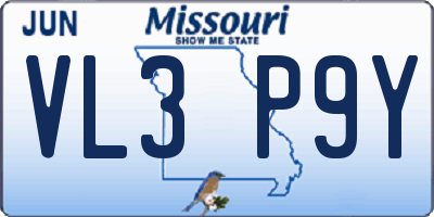 MO license plate VL3P9Y